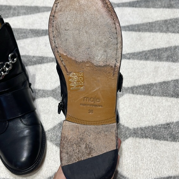 MAJE Leather ankle boots with silver hardware - Picture 8 of 9